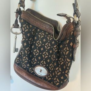 Vintage Fossil bucket cross body bag